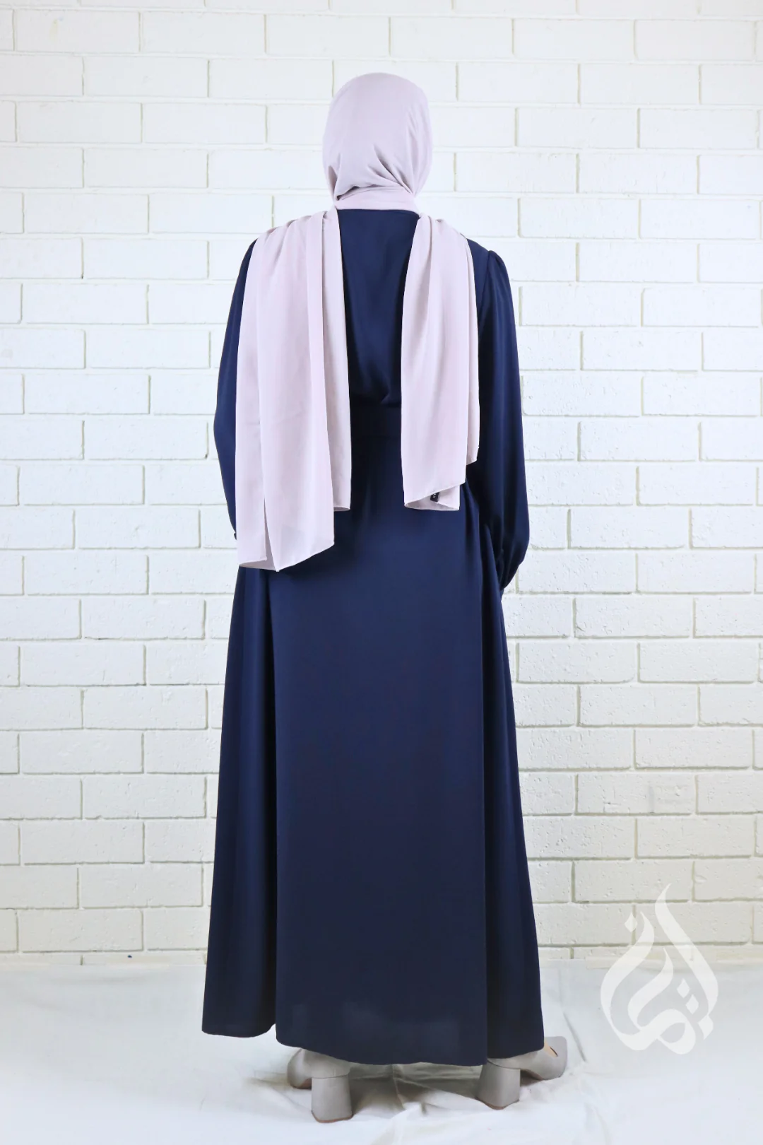 Classic Buttoned Dress - Navy Blue - Image 7